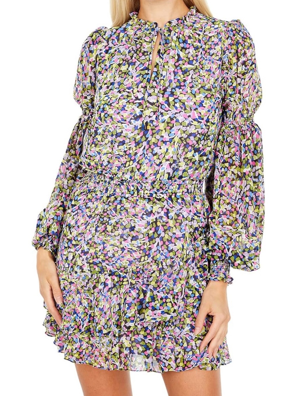 Ted Baker Karliie Confetti’s Tiered Mini Dress  print Size 4